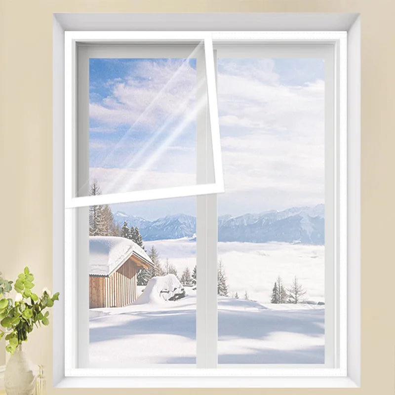 Winter Warm PVC Curtains Windproof Airtight DIY Sealing Windows Household Insulation Antifreeze Film