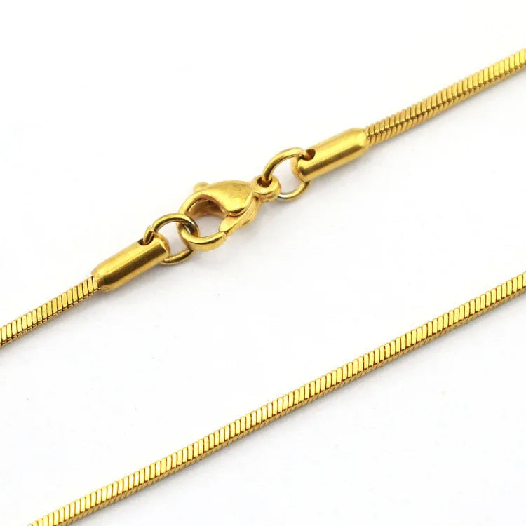 Wholesale Custom Lobster Clasp Link 18k Gold Plated Stainless Steel Square Snake Chain for Necklace Jewelry Making