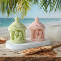 J-0769 Island Coconut Tree House Silicone Molds 3D DIY Aromatherapy Candle Gypsum Ornaments Handmade Glue Drops Moulds