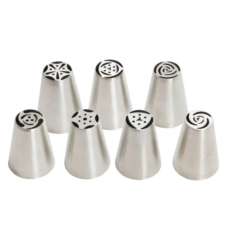 7cs Icing Piping Tip Stainless Steel 304 Mini Russian Piping Tips Nozzles Set Cake Decorating Nozzles Piping Tips Cake Sweet