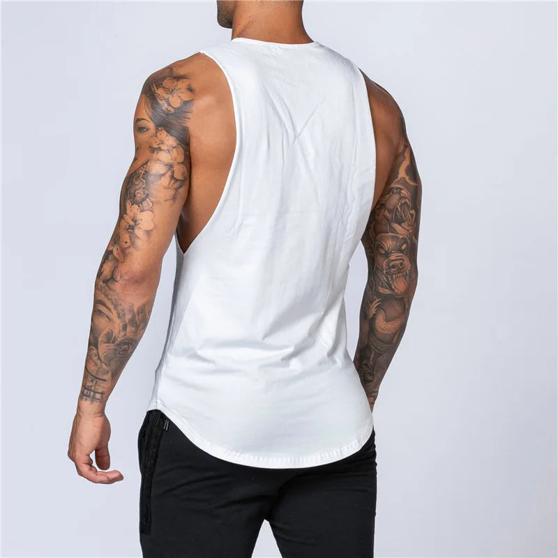 New Arrival Men's Casual Gym Tank Top Breathable Knitted Athletic Training Workout Streetwear Sporty Style