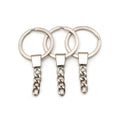 20mm/30mm Stainless Steel Flat Keyring Chain Round Key Ring with Alloy Four-Link Chain Gift Keychain
