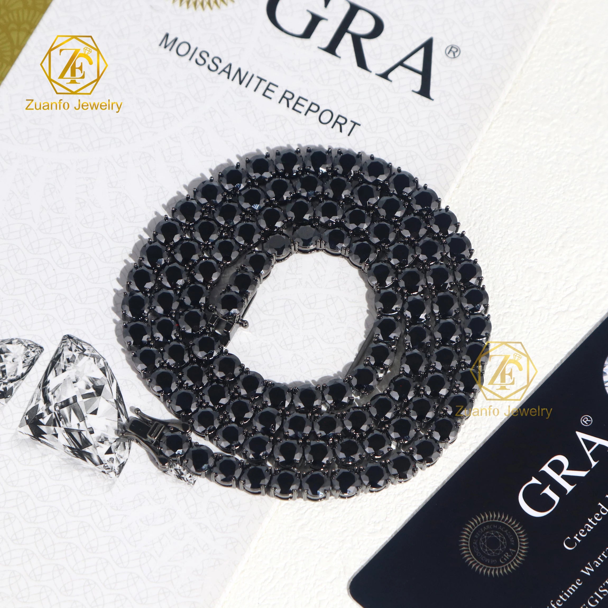 Wholesale Price 2mm 3mm 4mm 5mm 6.5mm VVS Moissanite Tennis Chain Necklace 925 Silver Gold Plated Necklace for Men Women