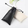 Custom Emboss Logo Leather Gift Jewelry Lipstick Pouch Drawstring Sunglasses Leather Bag