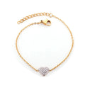 2022 Fashion Heart Shaped Zircon Bracelet Ladies Stainless Steel Bracelet