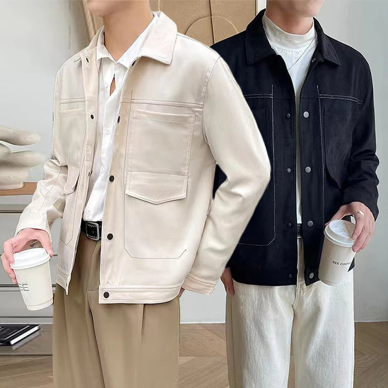 Custom Mens White Overshirt Jackets Corduroy Shirt Men for Spring and Autumn Casual Corduroy Fabric Full Sleeve Shirt
