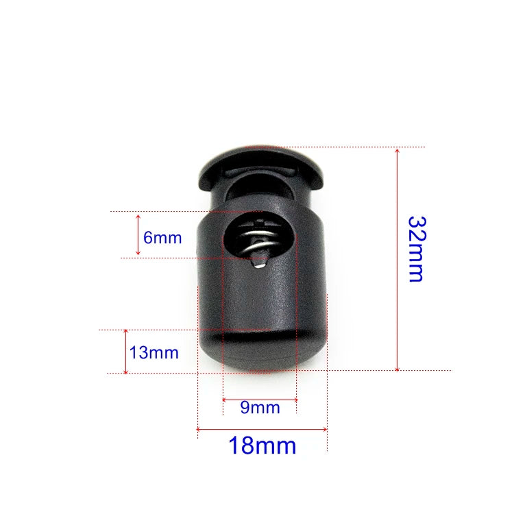 Big Size 32x18x13mm Hole 6x9mm Good Quality POM Plastic Single Hole Cord Lock Stopper Rope Clips Nickel-Free Eco-Friendly
