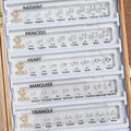 Hot Jewelry Store Tool Custom Ring Carat Size Comparison Chart  Diamond Crart Chart 5A White Zirconia Sets Cz Size Set