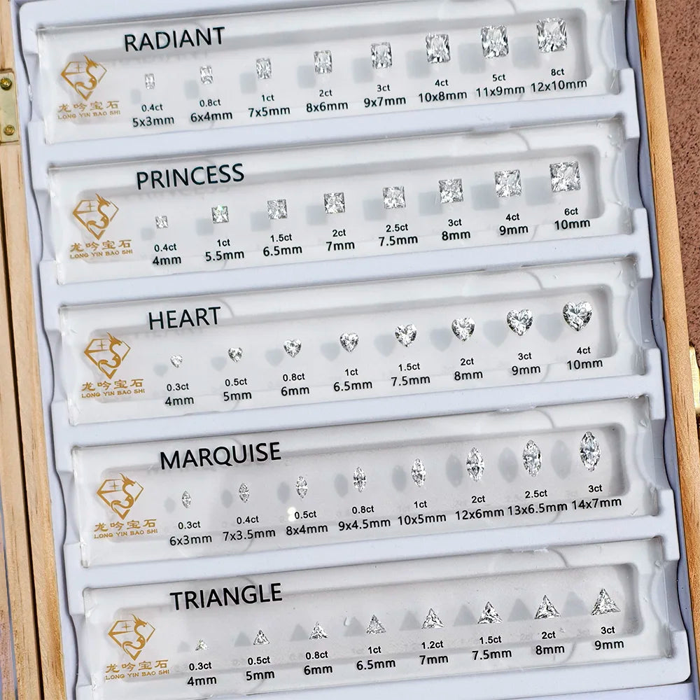Hot Jewelry Store Tool Custom Ring Carat Size Comparison Chart  Diamond Crart Chart 5A White Zirconia Sets Cz Size Set