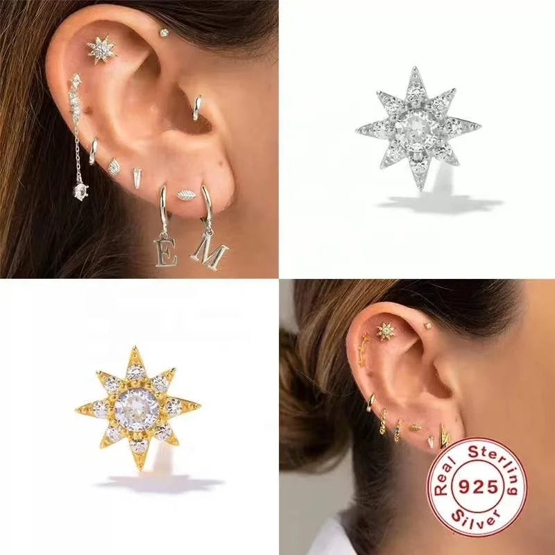 Gaby 925 Sterling Silver Labret Flat Back Lip Rings Earring Stud Lip Helix Piercing Wholesale Piercing Jewelry