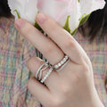 Sterling Silver love Rings Moissanite Gemstone Couple Wedding Ring Sets 925 Sterling Silver