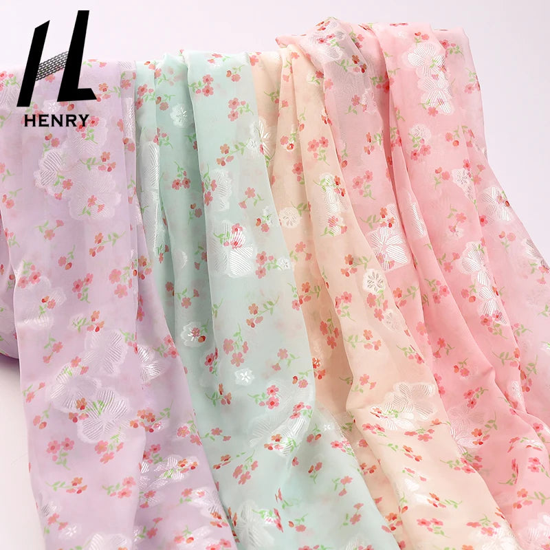 China Chiffon Fabric Manufacturer 100% Polyester Printing Jacquard Floral Design Low Price