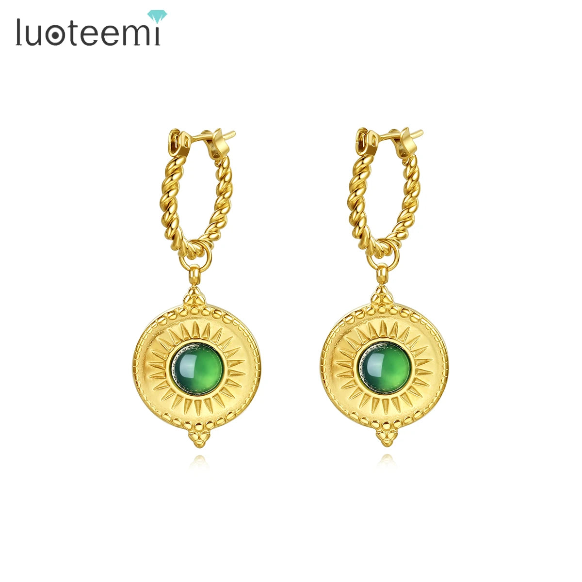 SP-LAM Designer Stainless Steel Luxury 2024 Large Woman New Hot Selling Fashion Vintage Jewelry Crystal Earring