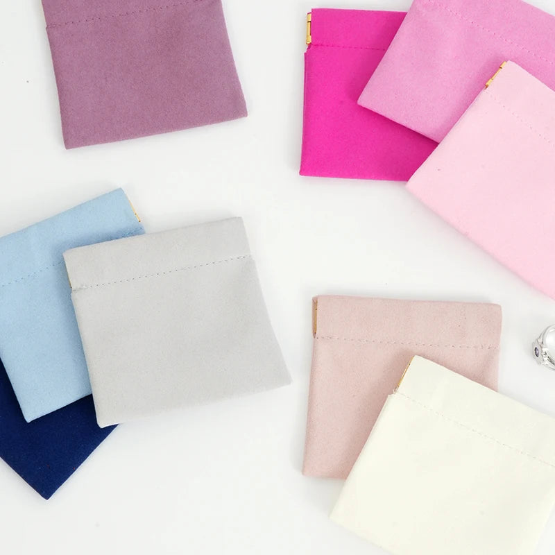 Logo Jewelry Packaging Bag   Ring Bracelet Earring Necklace China Suede Velvet Microfiber Jewelry Pouch