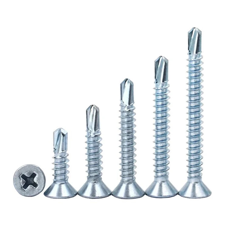 #8 #10 M4.2 M4.8  Zinc Plated Galvanized Steel Phillips Flat Head Self Drilling Tek Sheet Metal Screws