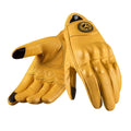 TKNE Windproof Breathable Goatskin Gloves Anti-drop Bike Racing Riding Gloves Classic Motorcycle Leather Gloves for Men