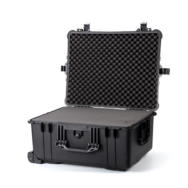 Large Waterproof  Trolley Rolling Hard Tool Kit Box Plastic case with  Foam