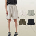 Loose Pocket Twill Drawstring Elastic Split Casual Shorts Jogging Homme Clothing for Men Bermudas De Hombre