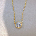RUYI Unisex Luxury 18K Yellow Gold Necklace Classic Fashionable Wedding Gift with Lab Grown Diamond for Women's Engagement Party