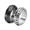 Anillos De Hombre Acero Inoxidable Stainless Steel Anti Stress Ring Viking Script Men Rings Trendy Rotatable Anxiety Rings
