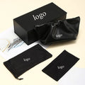 LBAshades Black Glasses Bag Leather PU Sunglasses Box Packaging Soft case Glasses case Set Custom LOGO