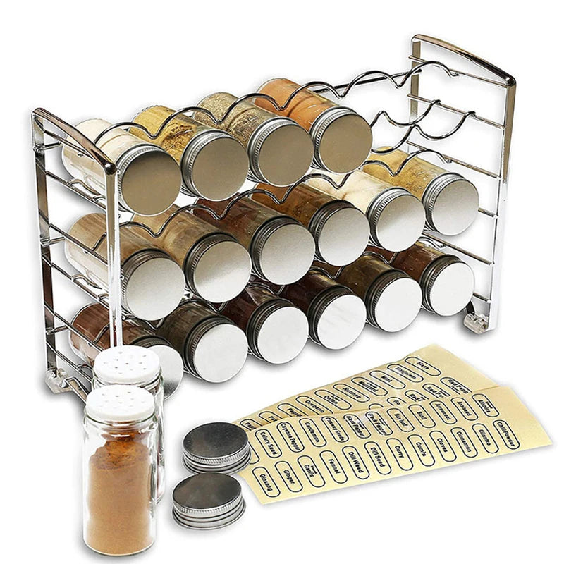 Mount Kitchen Spice Stove Shelf Wire Spice Shelf Storage Three Tier Spice Jar Shelves
