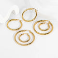 Wholesale Earrings Jewelry Popular Stainless Steel Gold Plated Big Circle Hoop Earrings Geometric Stainless Steel Hoop Earrings