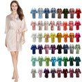 Ready Ship Luxury Plain Silk Satin Bridal Bridesmaid Robe Plus Women's Robe Spring Summer V-neck Three Quarter Wedding Robes