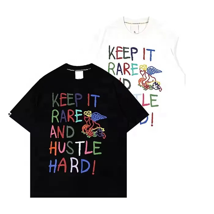 Men's Fashion T-Shirts Custom Logo Anti-Wrinkle Breathable Knitted Oversized O-Neck Embroidered Custom Label Long OEM Custom