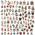 96 PCS Enamel Christmas Bells Stocking Tree Deer Santa Claus Snowman Candy Cane Pendants Charms Accessories for Jewelry Making