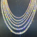 Pass Diamond Tester 2mm+6.5mm Round Brilliant Vvs Tennis Necklace 925 Sterling Silver Delicate Moissanite Tennis Chain