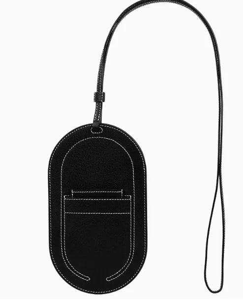 Zenos Small Fashionable Letter Key Case Genuine Leather Crossbody Phone Case Hanging Closure Versatile Mini Mobile Card Holder