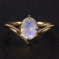 OL0930 Customized Elegance Jewelry Dainty Engagement Rings Gold Plated 925 Sterling Silver Oval Cut Moonstone Diamond Ring