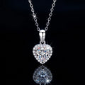 Ready to Ship Full Diamond 1 Carat D Color GRA Moissanite Heart Cut Pendant S925 Sterling Silver Necklace for Women