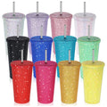 Sparkly Crystal Handplaced Crystals Bling Cup Luxury Rhinestone Tumbler With Straw and Lid Bling Tumbler