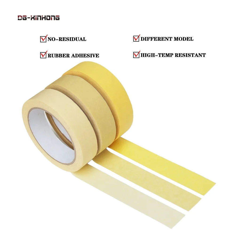 High Temperature Heat Resistant No-Residual Car Vehicle Automotive Refinish Spray Paint Crepe Paper Masking Rubber Adhesive Tape MegaBDM