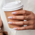BTArtbox Short Almond Handmade False Fake Nails Set Wholesale Plain Solid Color Soft Gel Pastel Purple Press on Nails En Gel