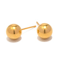 Geometric Jewelry 18K Real Gold Plated Stainless Steel Simple Round Ball Stud Earring for Women