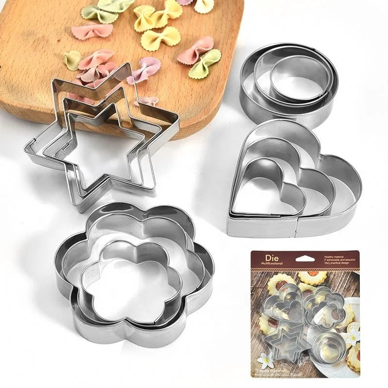 Creative Flower Heart Shaped Biscuit Mold DIY Stainless Steel Cake Tools Set Cookie Cutters