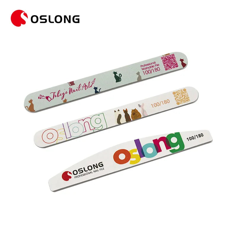 Customized White 100 Grit Emery Board Nail Files With Logo 100/180 Washabl Nail File
