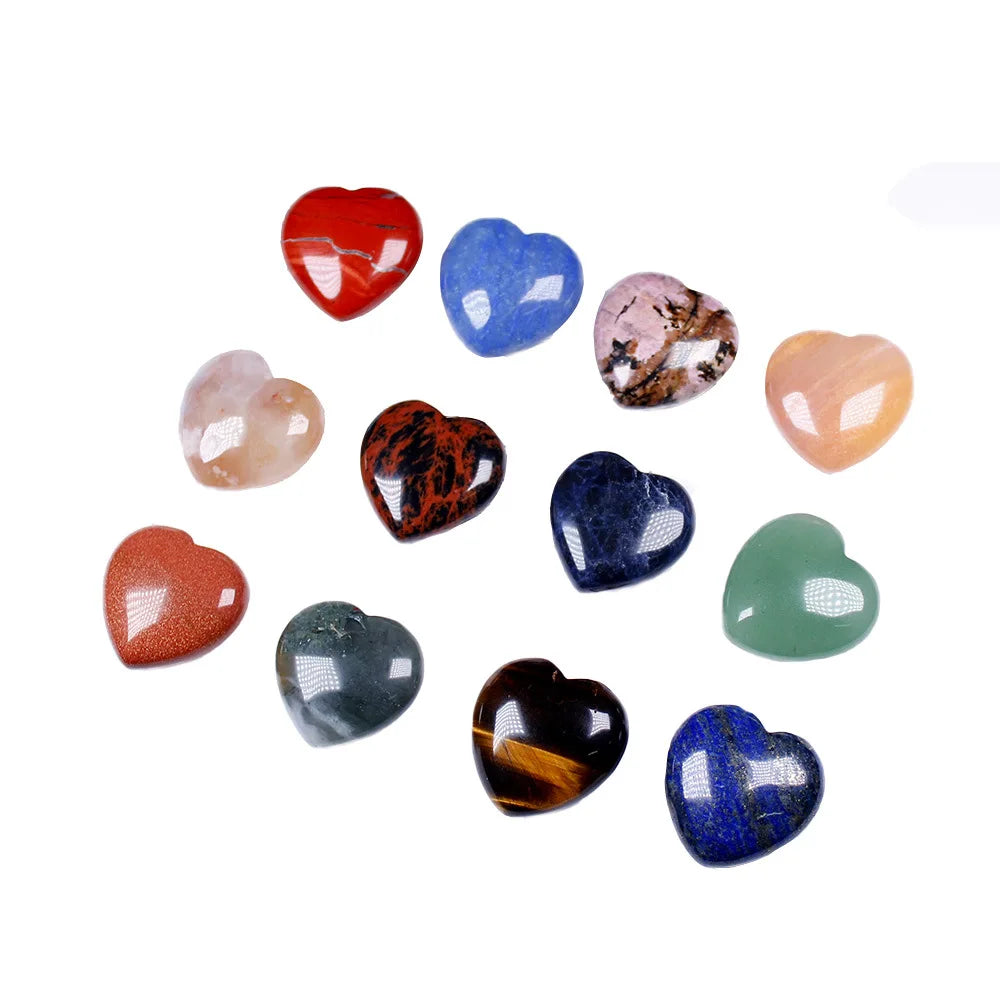 Natural Crystal Heart Pendant Heart Shape Ornament Peach Heart Gemstone Craft No Hole Peach Heart