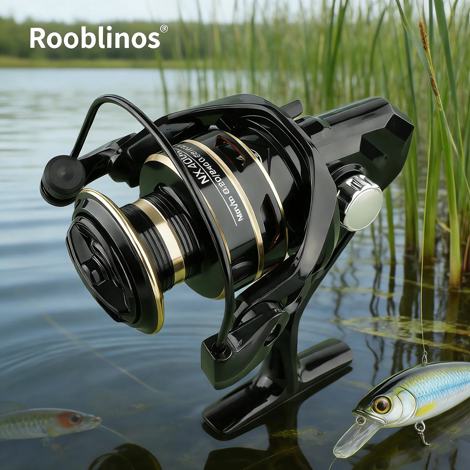 [Germany Stock] Rooblinos NX Spinning Fishing Reel 5.2:1 Gear Ratio Left Hand Bait Nylon for Stream Lake River
