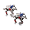 Wholesale Enamel Horse Racing Novelty Cufflinks Custom Men's Suit Shirt Fashion Accessory Wedding Tuxedo Trendy Jewelry Gift Set