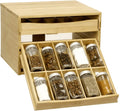 Bamboo Spice Rack Organizer for Cabinet 3 Tier Spice Drawer Organizer Insert for Pantry Counter Top Sturdy and Non-slip Spice Sh
