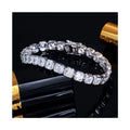 Iced Out Asscher Cut Square Cubic Zirconia Tennis Chain Jewelry Men Women White Gold Plated CZ Diamond Tennis Bracelet