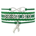 Cerebral Palsy Grandma Auntie Nana Be Brave Cure Warrior Fighter Survivor Mom Hope Faith Love Green Ribbon Awareness Bracelet