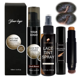 Private Label Waterproof Brown Skin Tone Natural Formula Closure Frontal Wig Knot Healer Lace Tint Stick Spray