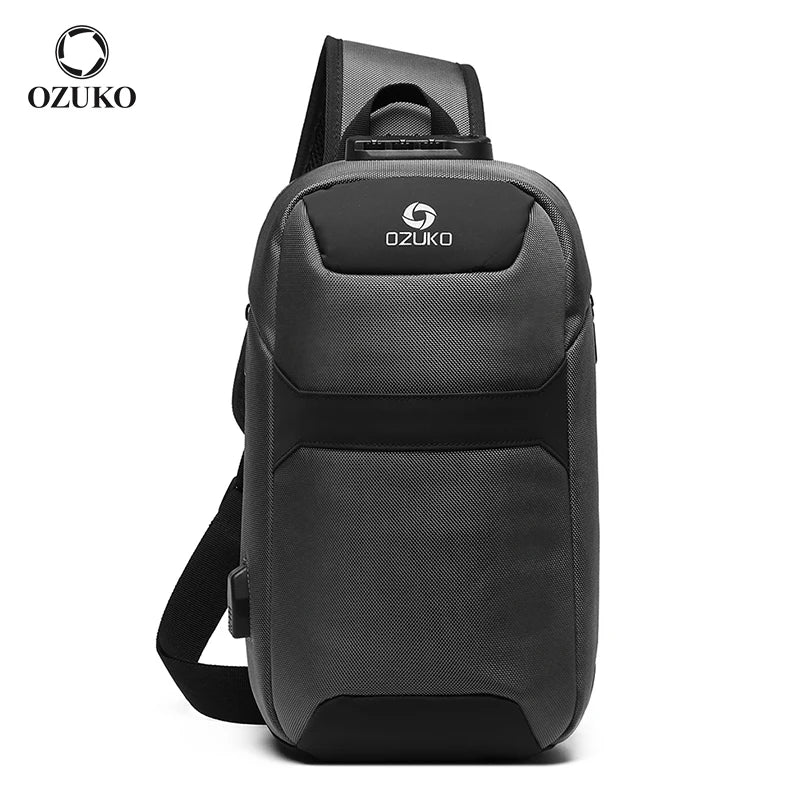 Ozuko 9270 Waterproof Unisex Anti Theft Sling Backpack Latest One Side Multi Pockets Chest Bag Straps Shoulder Crossbody Bag