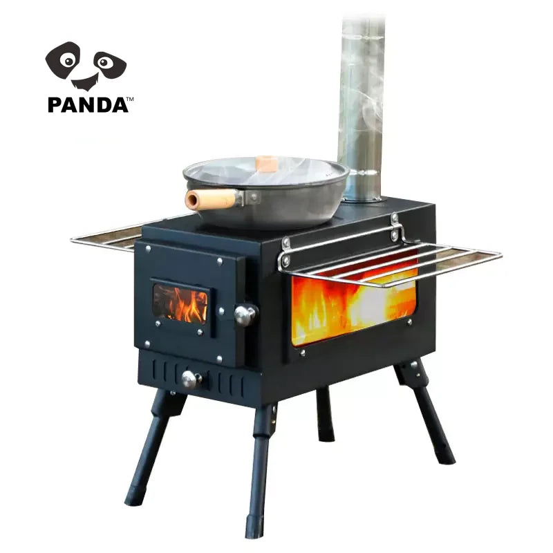 Freesatnding Portable Wood Burning Outdoor Stove Foldable Cast Iron Camping Tent Heating Stove for Heating and Camping