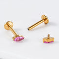 Toposh Wholesale Internally Threaded Lip Stud Titanium Labret Flat Back Earring Piercing Jewelry CZ G23 Weddings Children